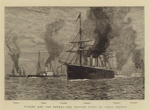 La Turquie et les Puissances, la flotte britannique à Villa Franca - William Lionel Wyllie